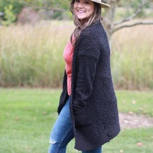 Black Popcorn Cardigan